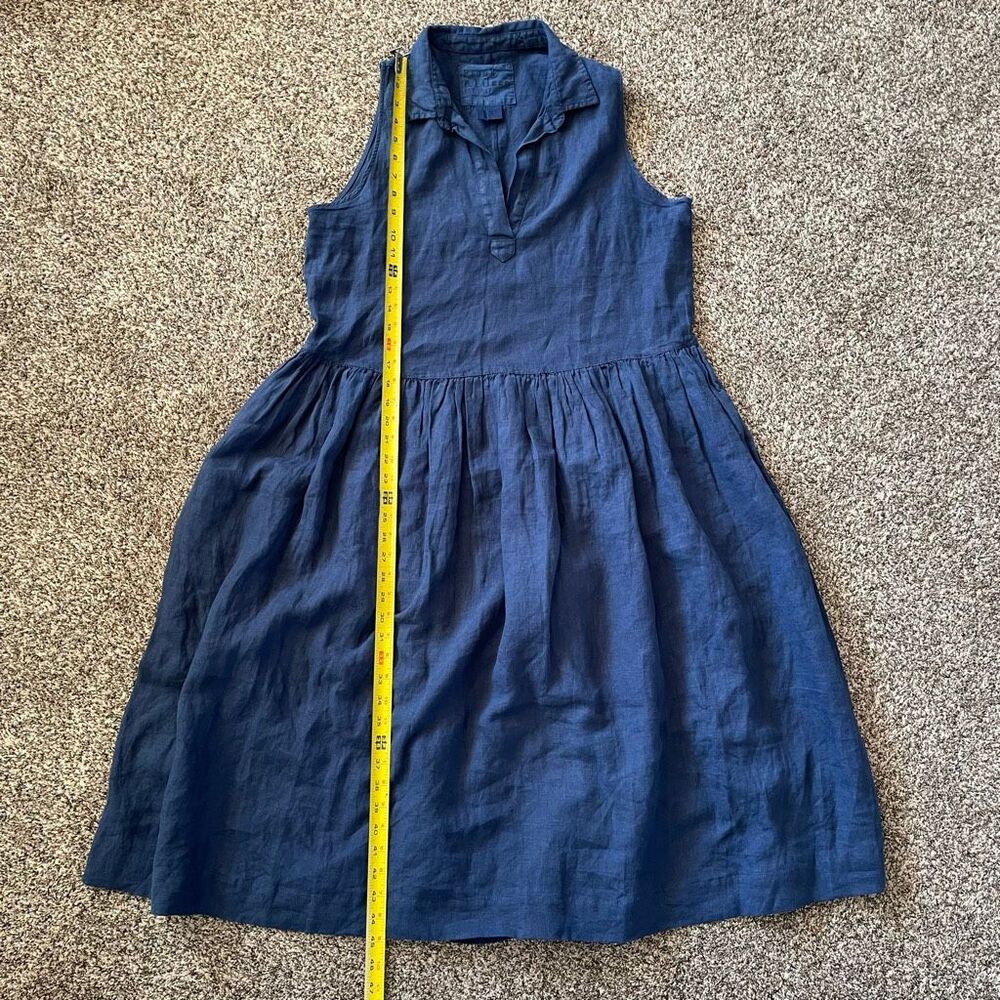 Frank & Eileen Daphne Sleeveless Popover Dress navy blue women’s size Large - Picture 6 of 10